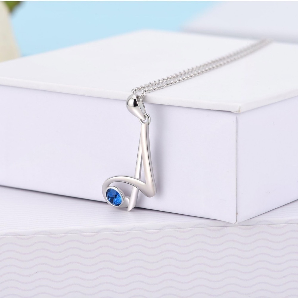 NWT Amazon Initial A Sapphire Necklace